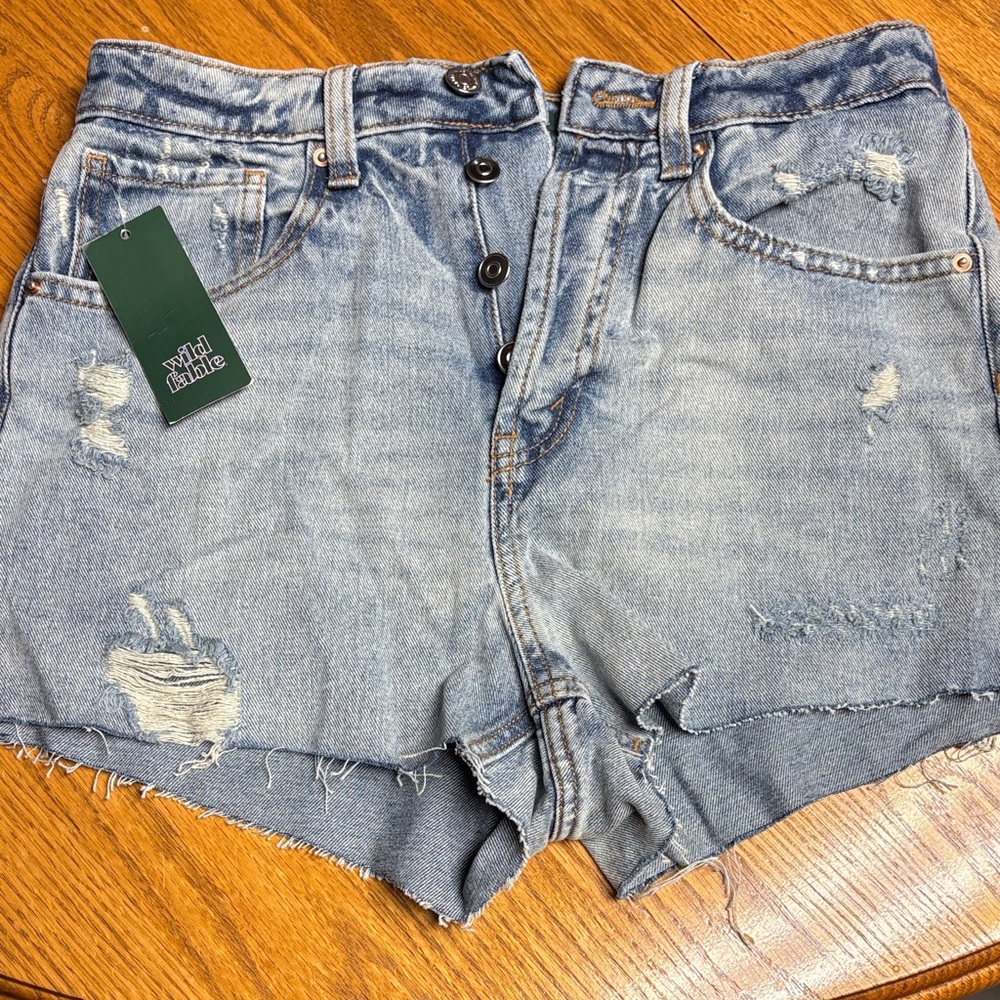Wild Fable Distressed Blue Denim Shorts